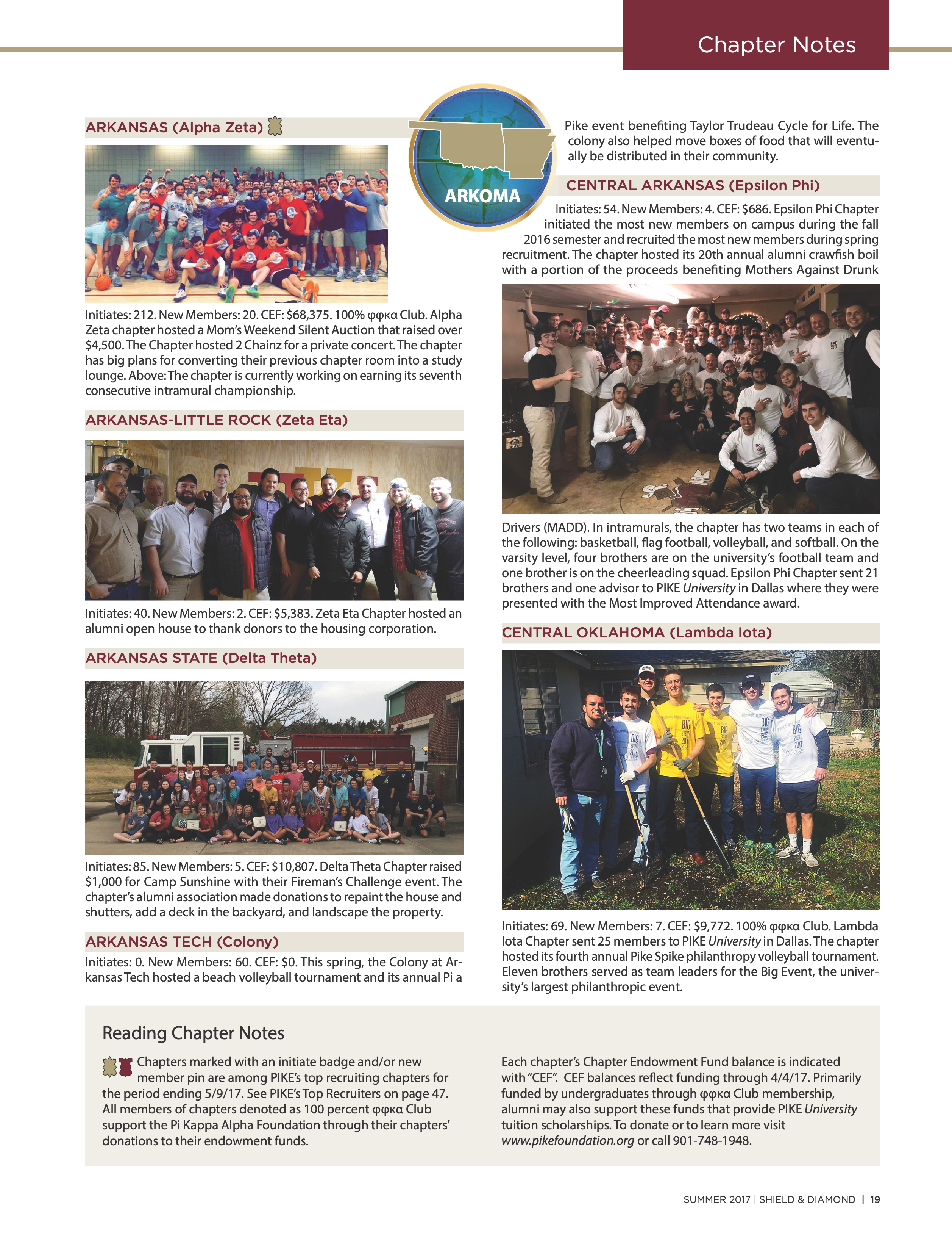 Chapter Notes, Summer 2017